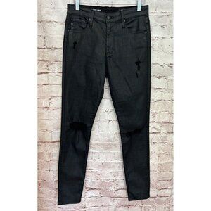 Adriano Goldschmied Womens 27R Black Coated Farrah Skinny Ankle High-Rise Jean